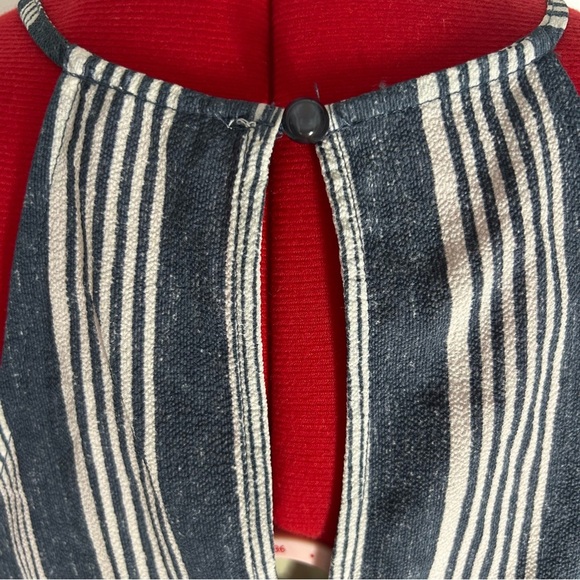 ➕Unbranded Striped Denim Blue and White Halter Maxi Dress - Picture 5 of 7